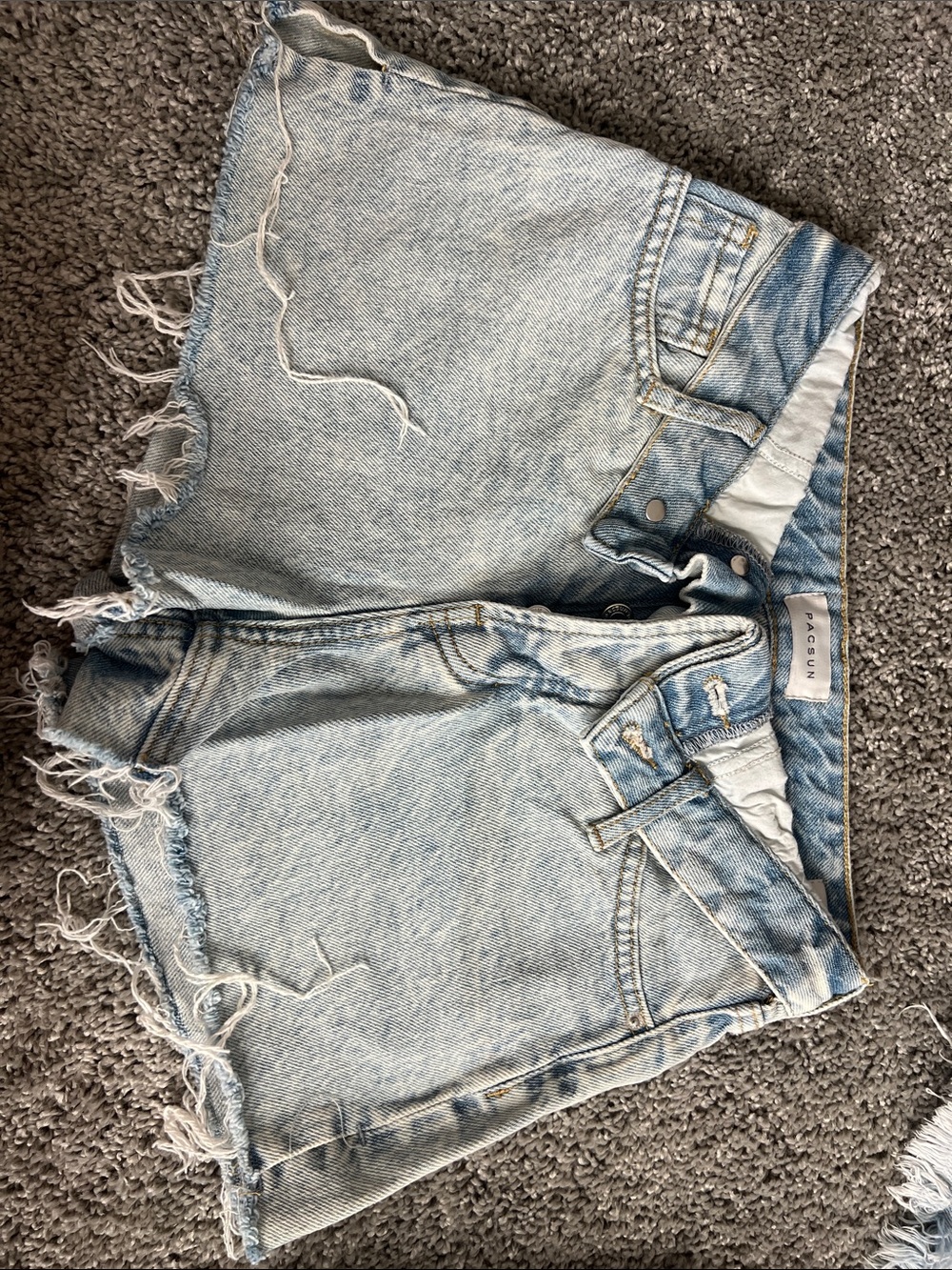 PacSun Light Wash Distressed High Waist Denim Shorts